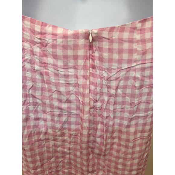Revolve VDM The Label Jemma Crop Top/Stassie Ruched Skirt Pink Gingham  Sz Sm - Picture 5 of 12
